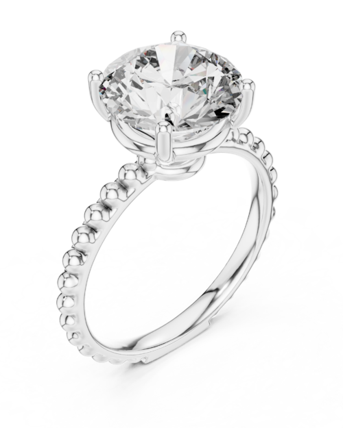 Beaded Solitaire Ring Design