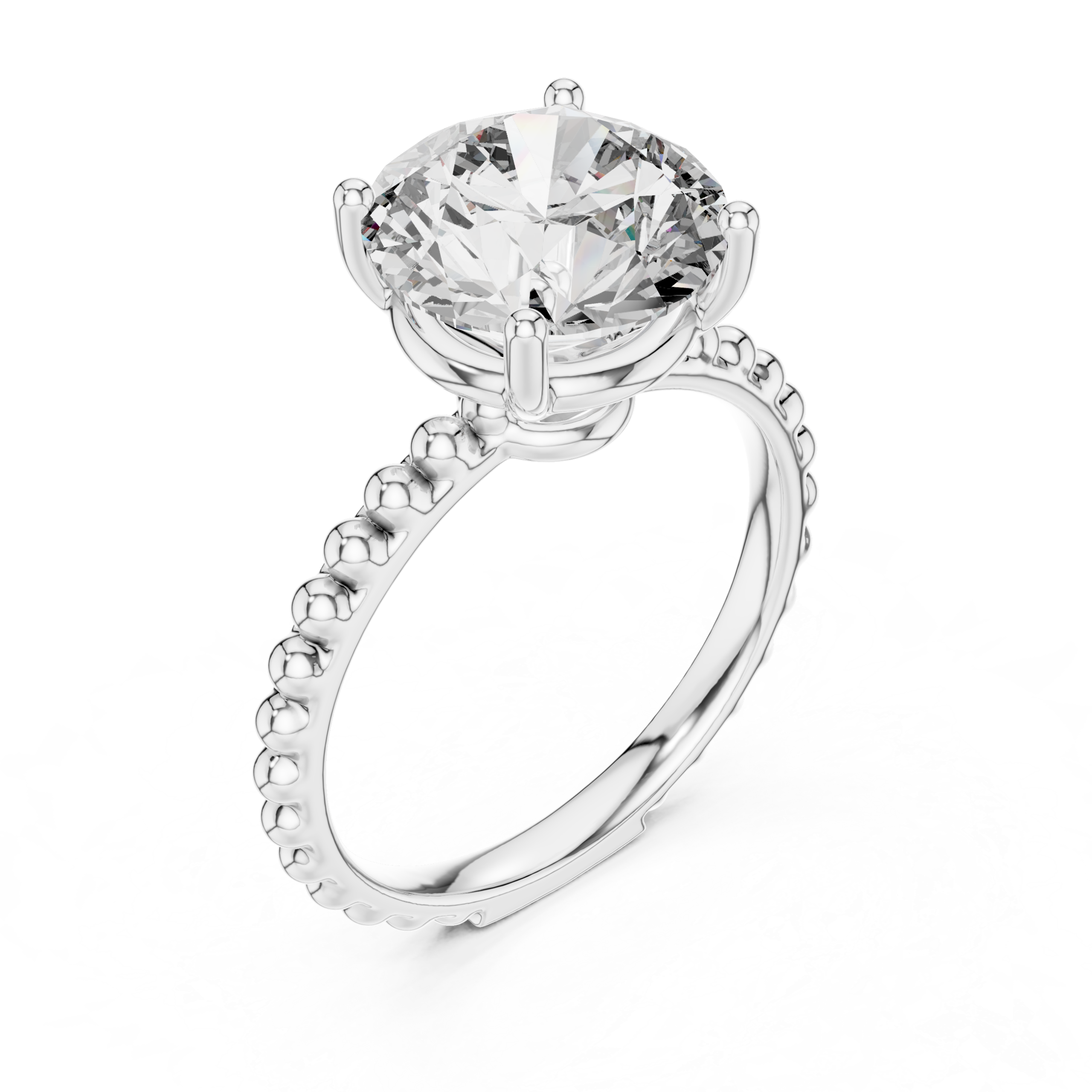 Beaded Solitaire Ring Design