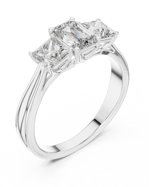 Princess Cut Three Stone Ring Design