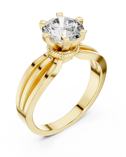 Split Shoulder Solitaire Ring Design