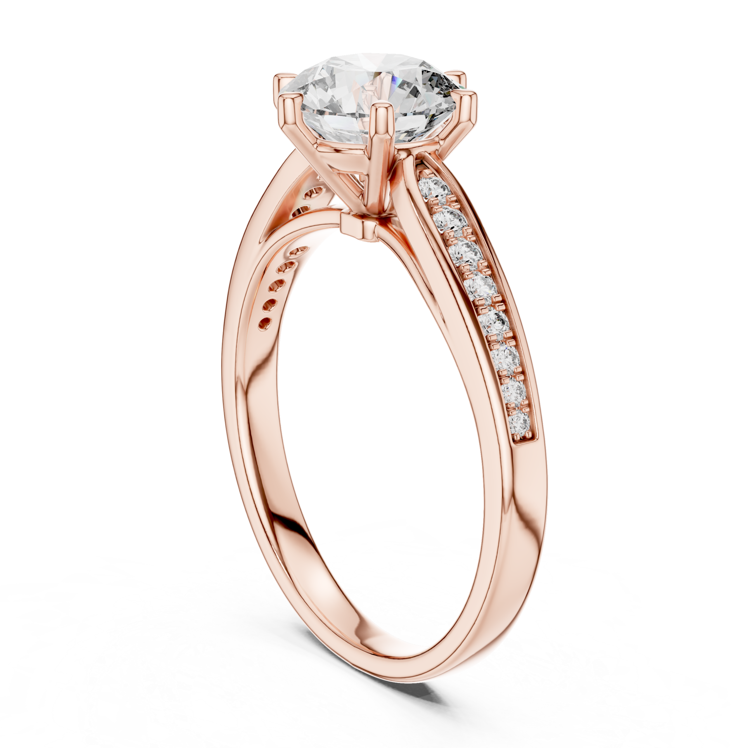 Pavé Split Shank Solitaire Ring Design - Image 2