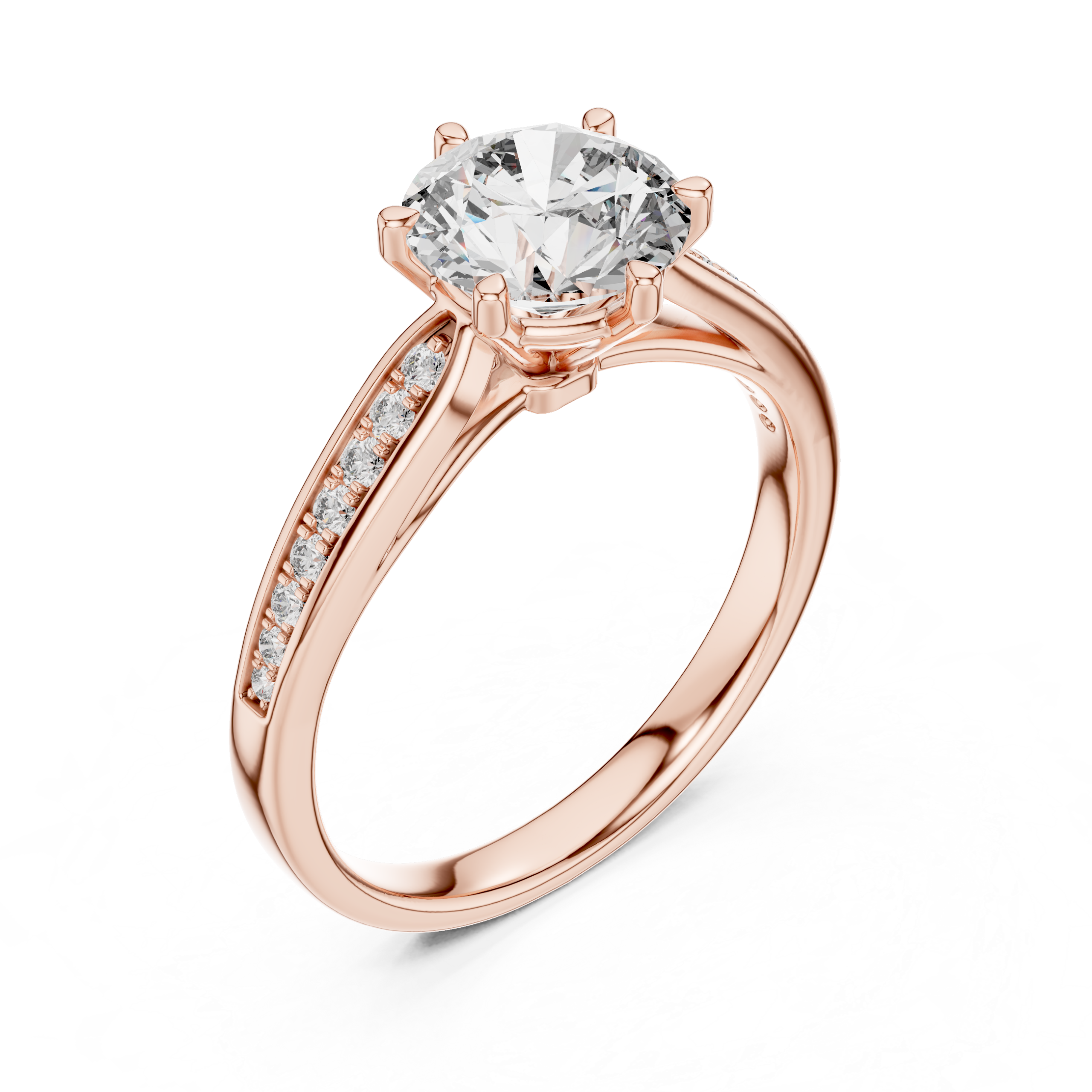 Pavé Split Shank Solitaire Ring Design - Image 3