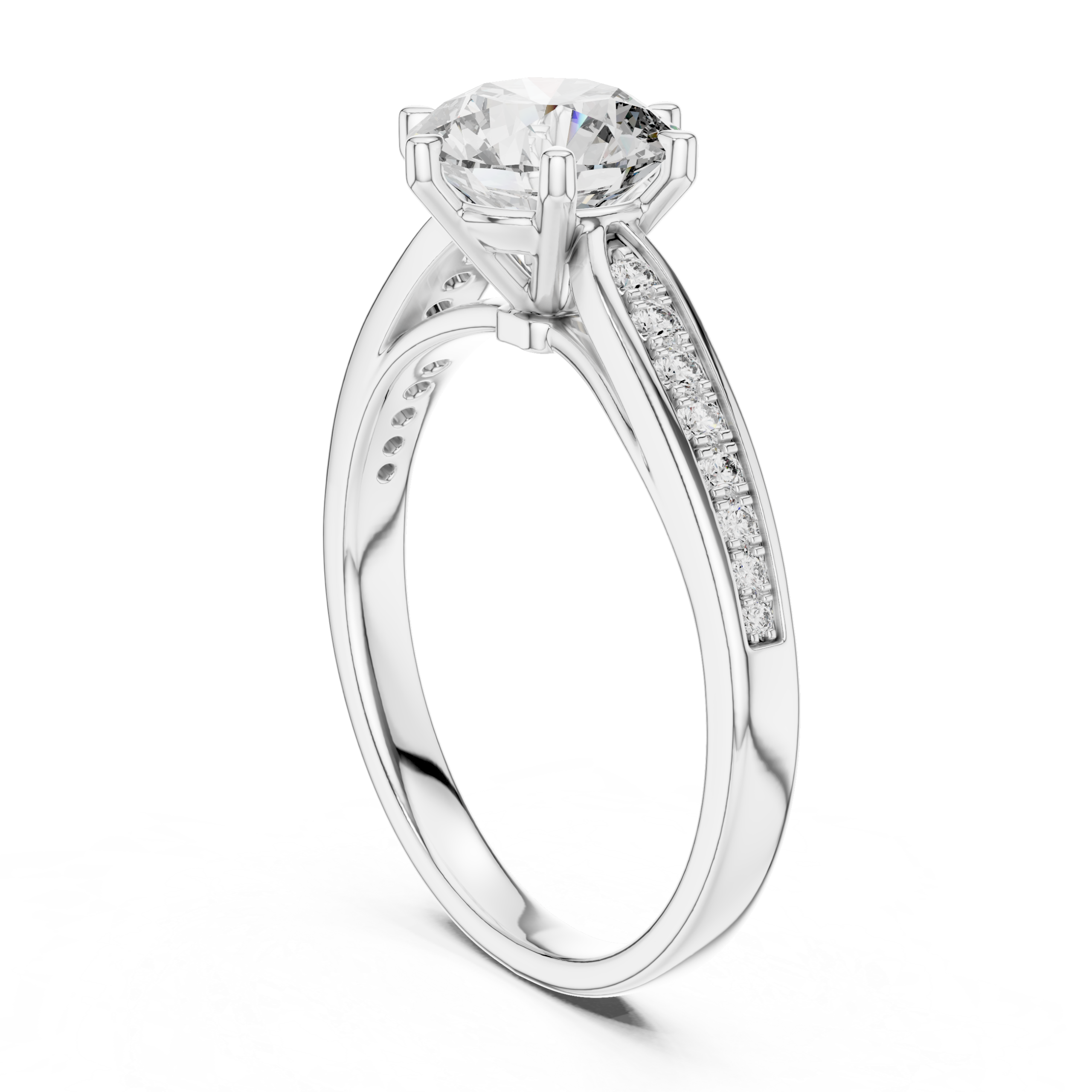 Pavé Split Shank Solitaire Ring Design - Image 5