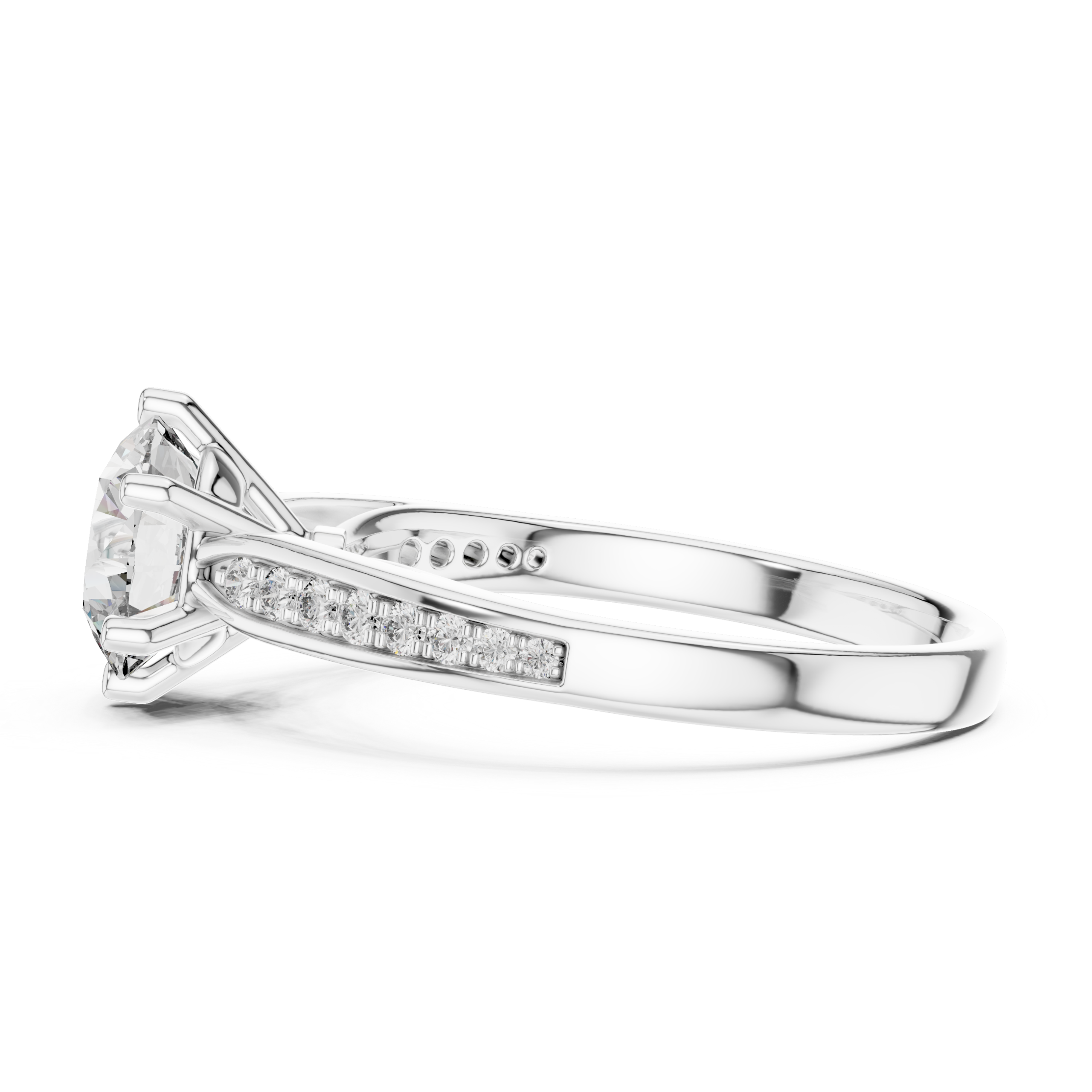 Pavé Split Shank Solitaire Ring Design - Image 7