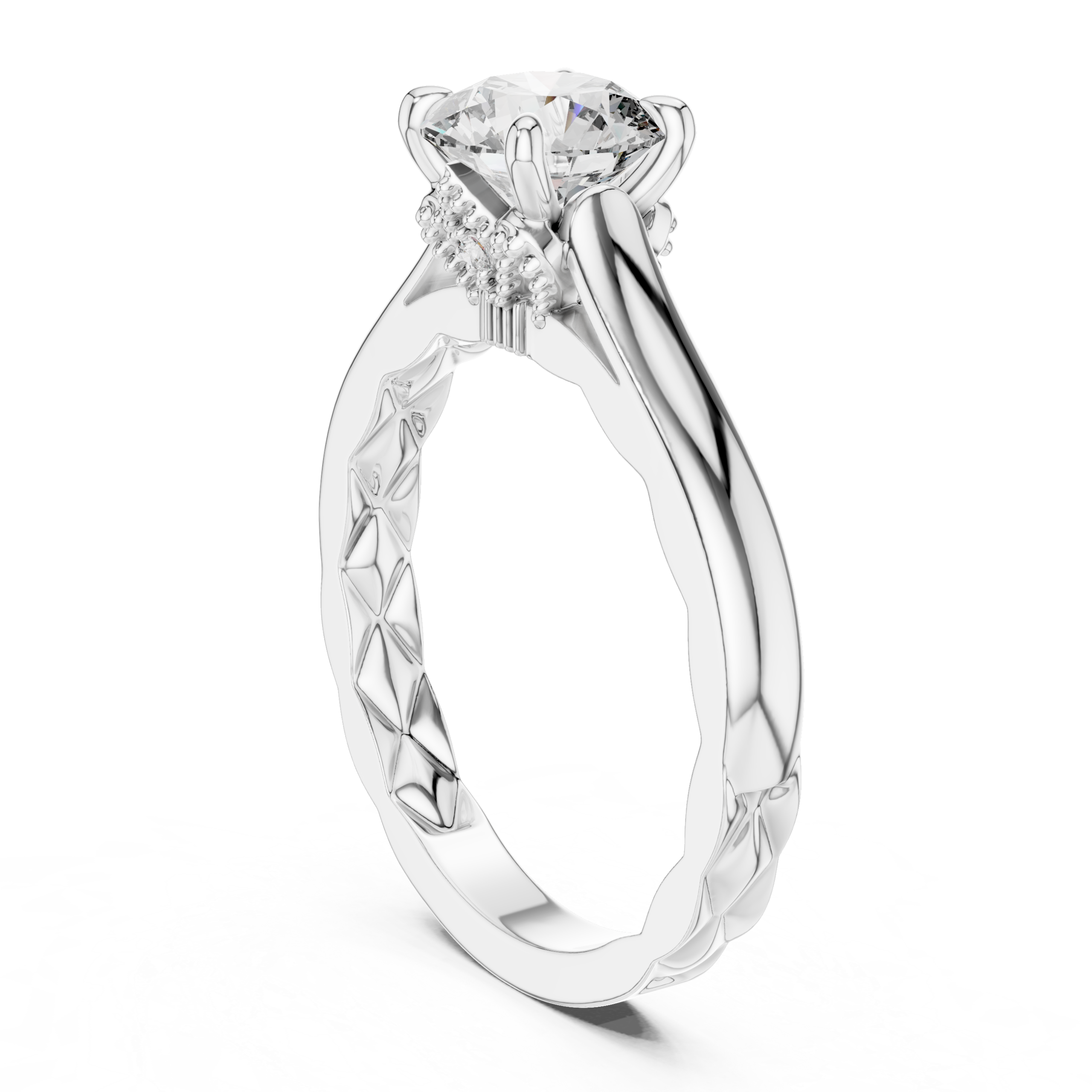 Floral Heritage Solitaire Ring Design - Image 9