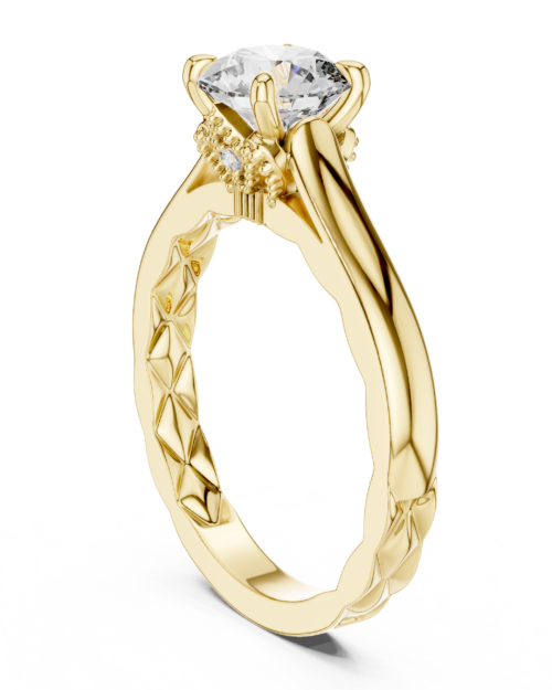 Floral Heritage Solitaire Ring Design