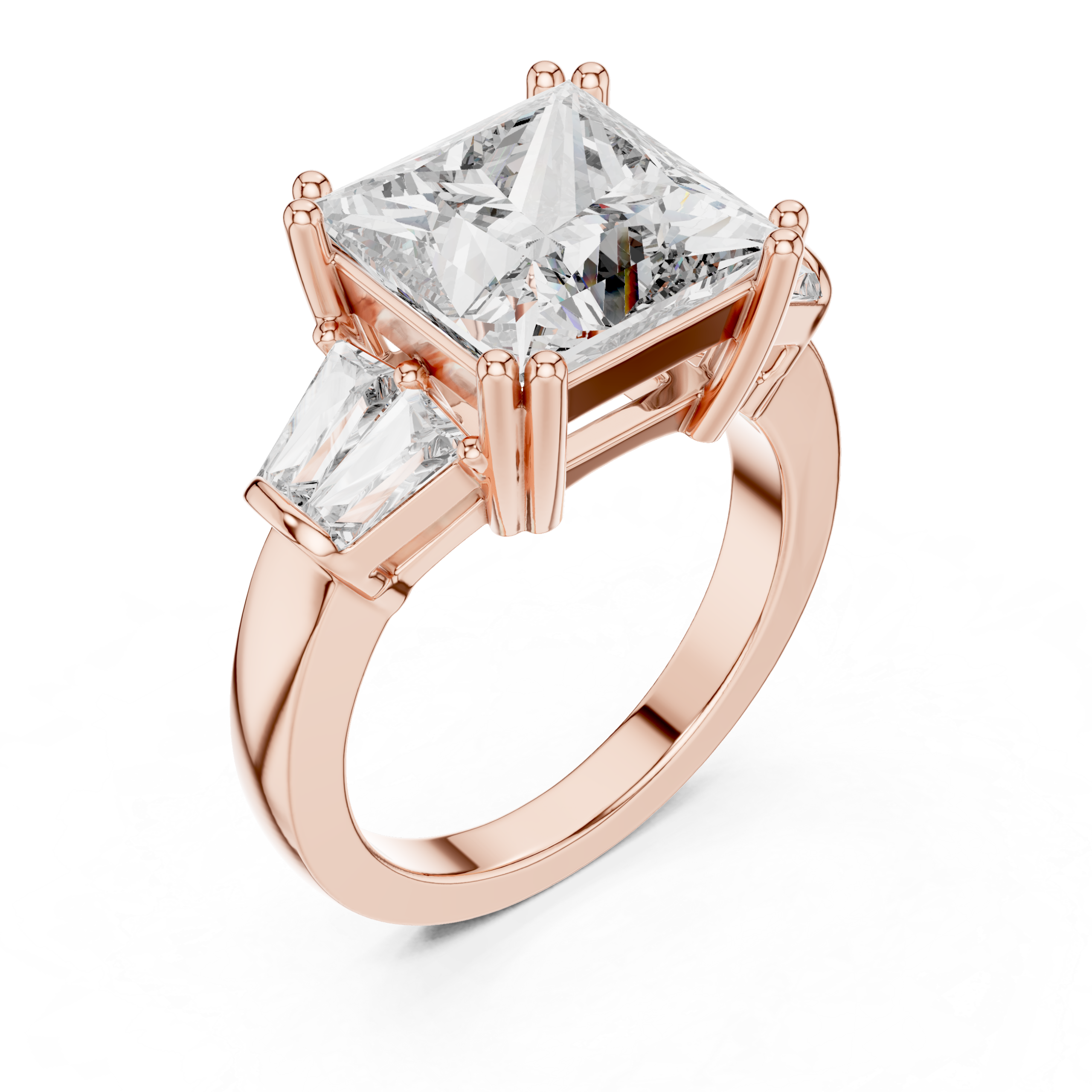Princess Three Stone Ring Design - Image 6