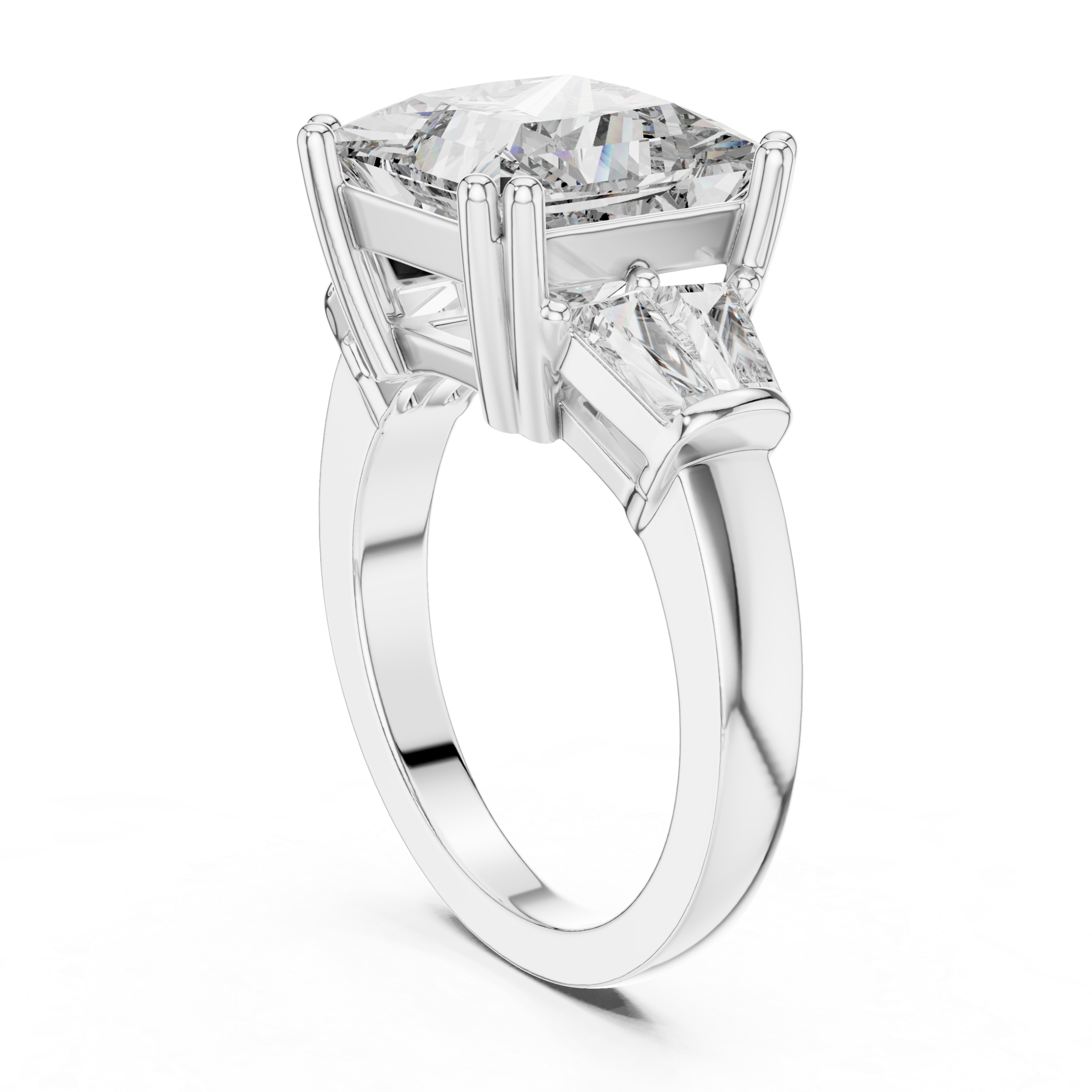 Princess Three Stone Ring Design - Image 9