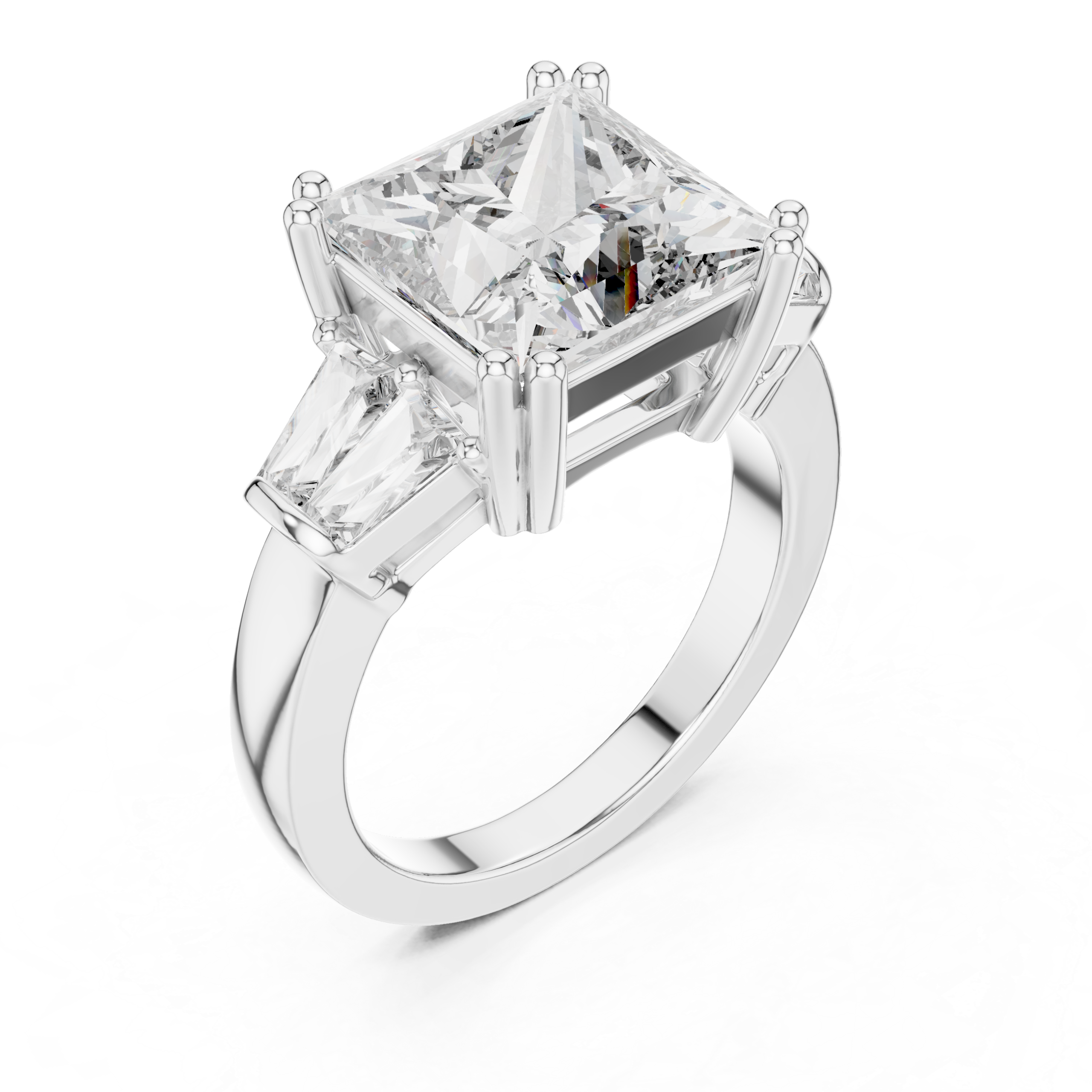 Princess Three Stone Ring Design - Image 10