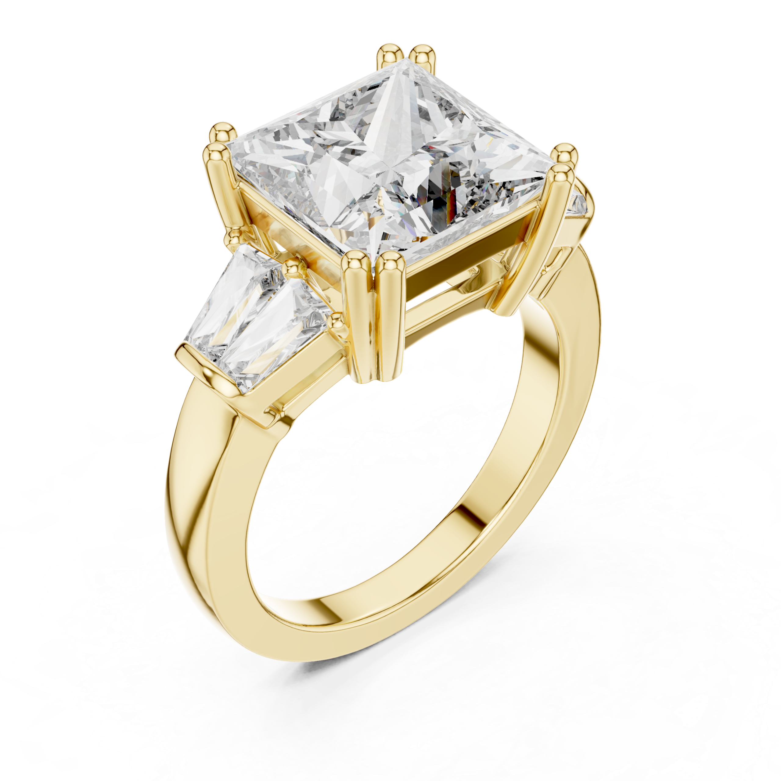 Princess Three Stone Ring Design - Image 3
