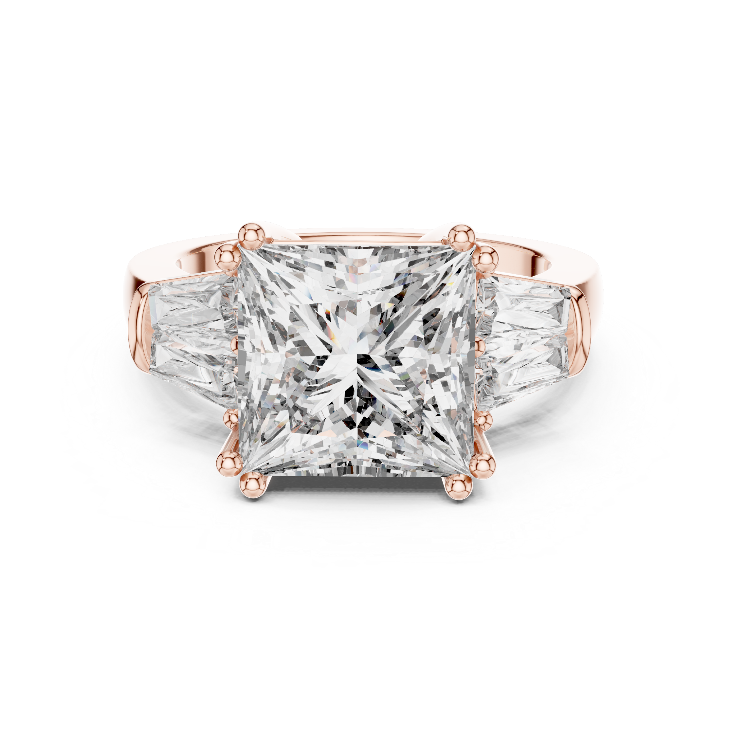 Princess Three Stone Ring Design - Image 8