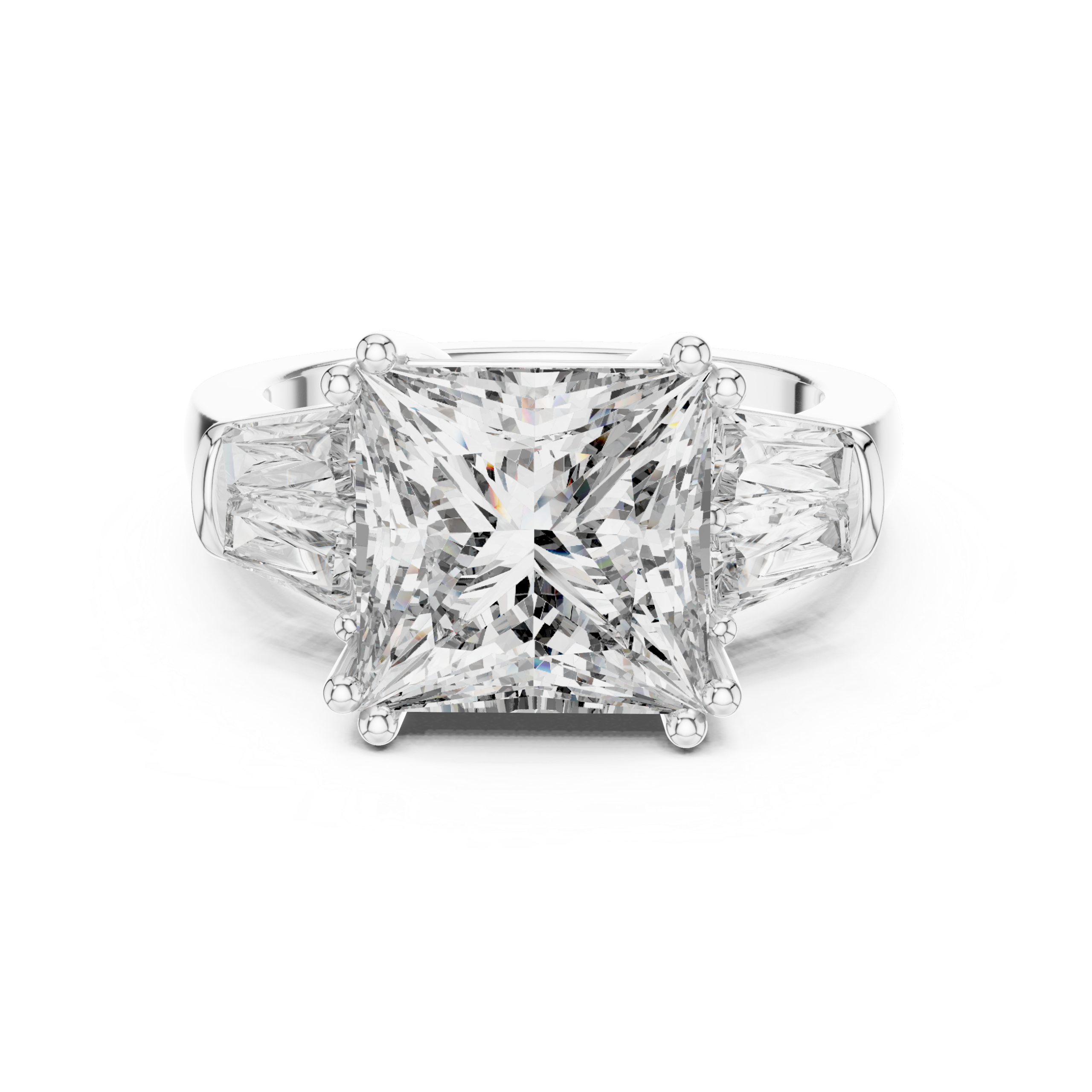 Princess Three Stone Ring Design - Image 12