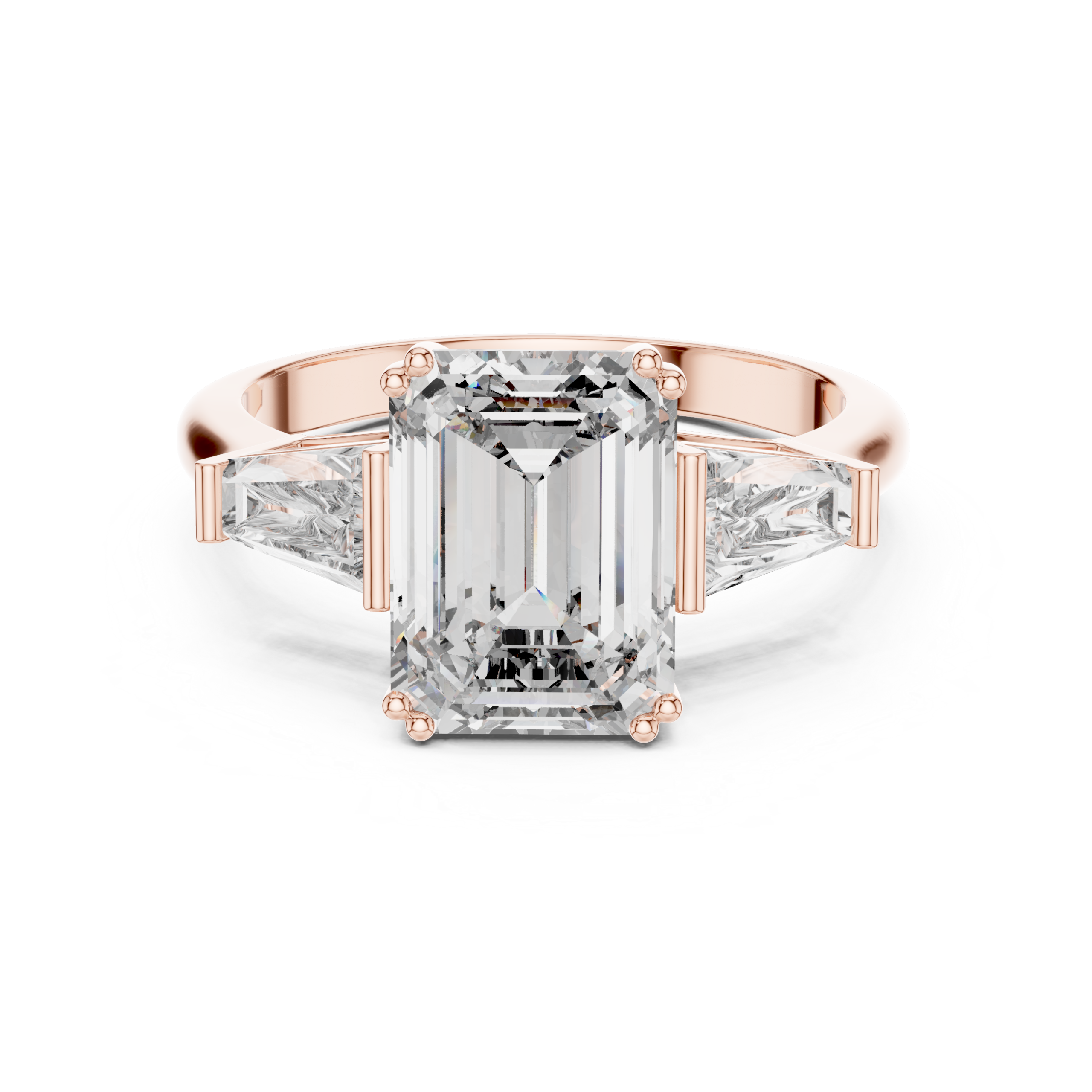 Emerald Three Stone Ring Design