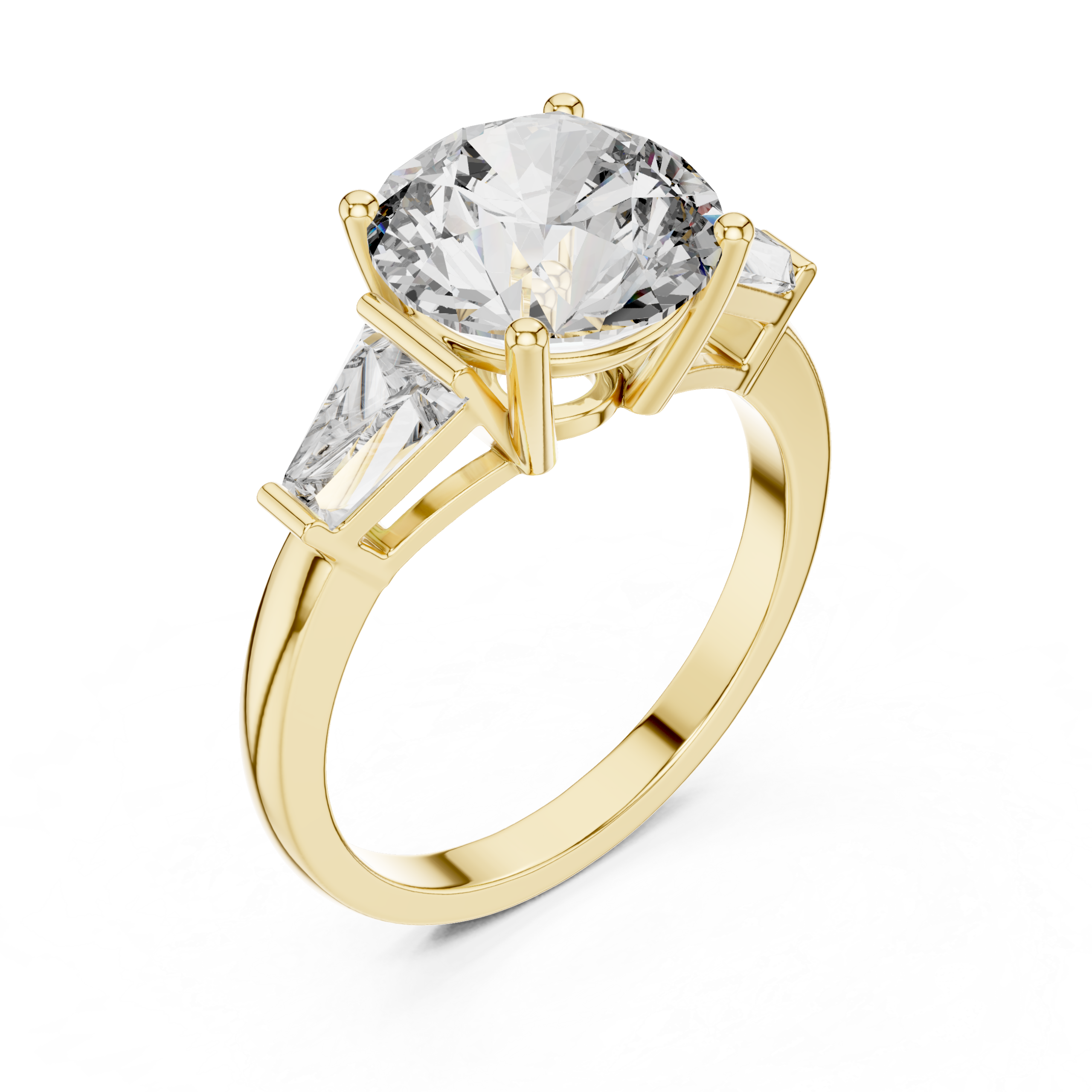 Round Three Stone Ring Design - Image 3